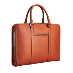 Carl Friedrik Cognac Vachetta Leather Pailissy Briefcase Angle