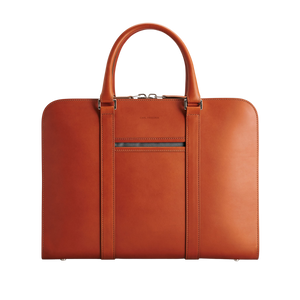 Carl Friedrik Cognac Vachetta Leather Pailissy Briefcase Feature