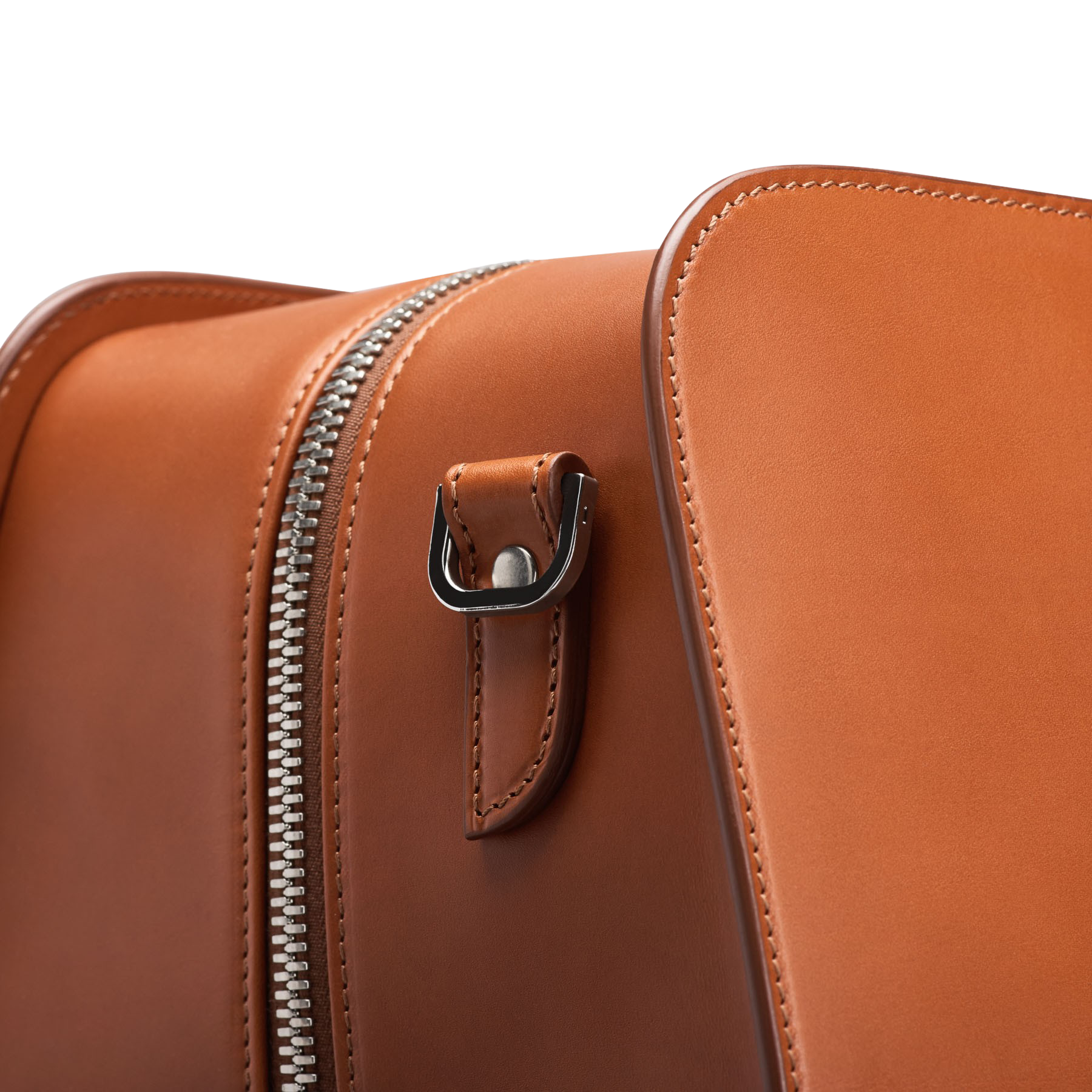 Carl Friedrik Cognac Vachetta Leather Pailissy Weekend Bag Detail