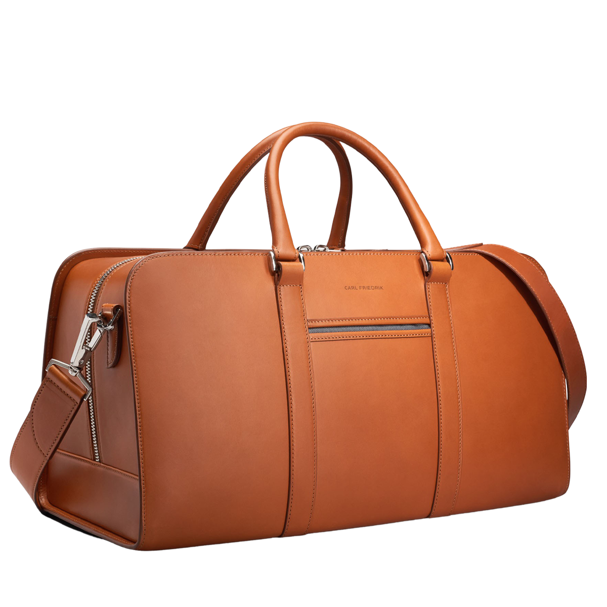 Carl Friedrik Cognac Vachetta Leather Pailissy Weekend Bag Strap