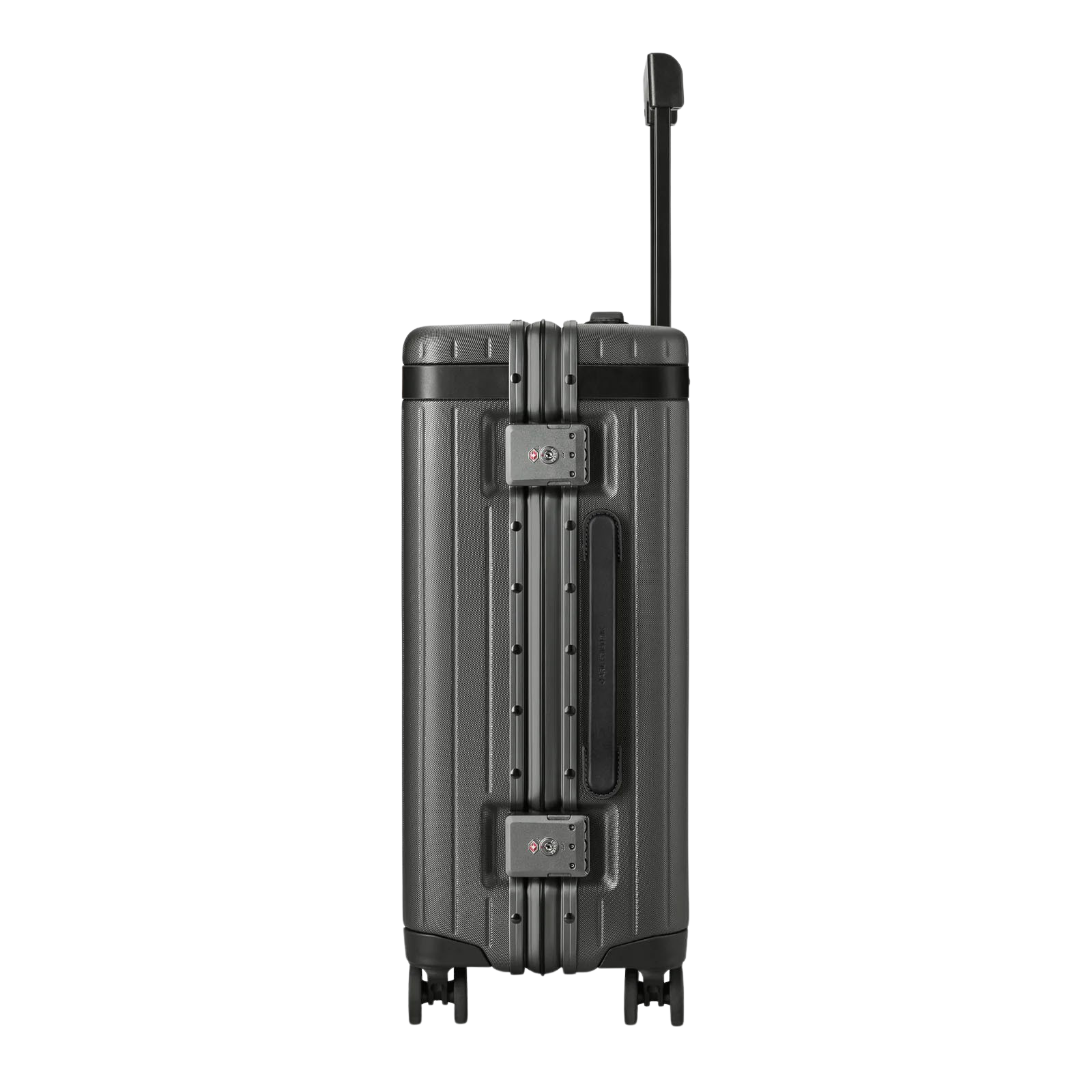 Carl Friedrik Polycarbonate Black Leather Carry-on Pro Side