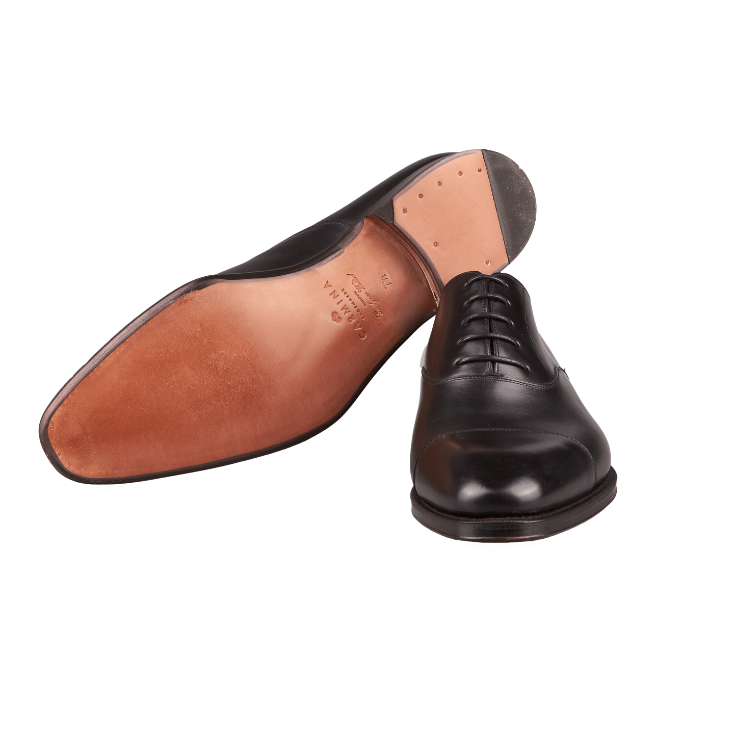 Black Calf Rain Captoe Oxford Shoes