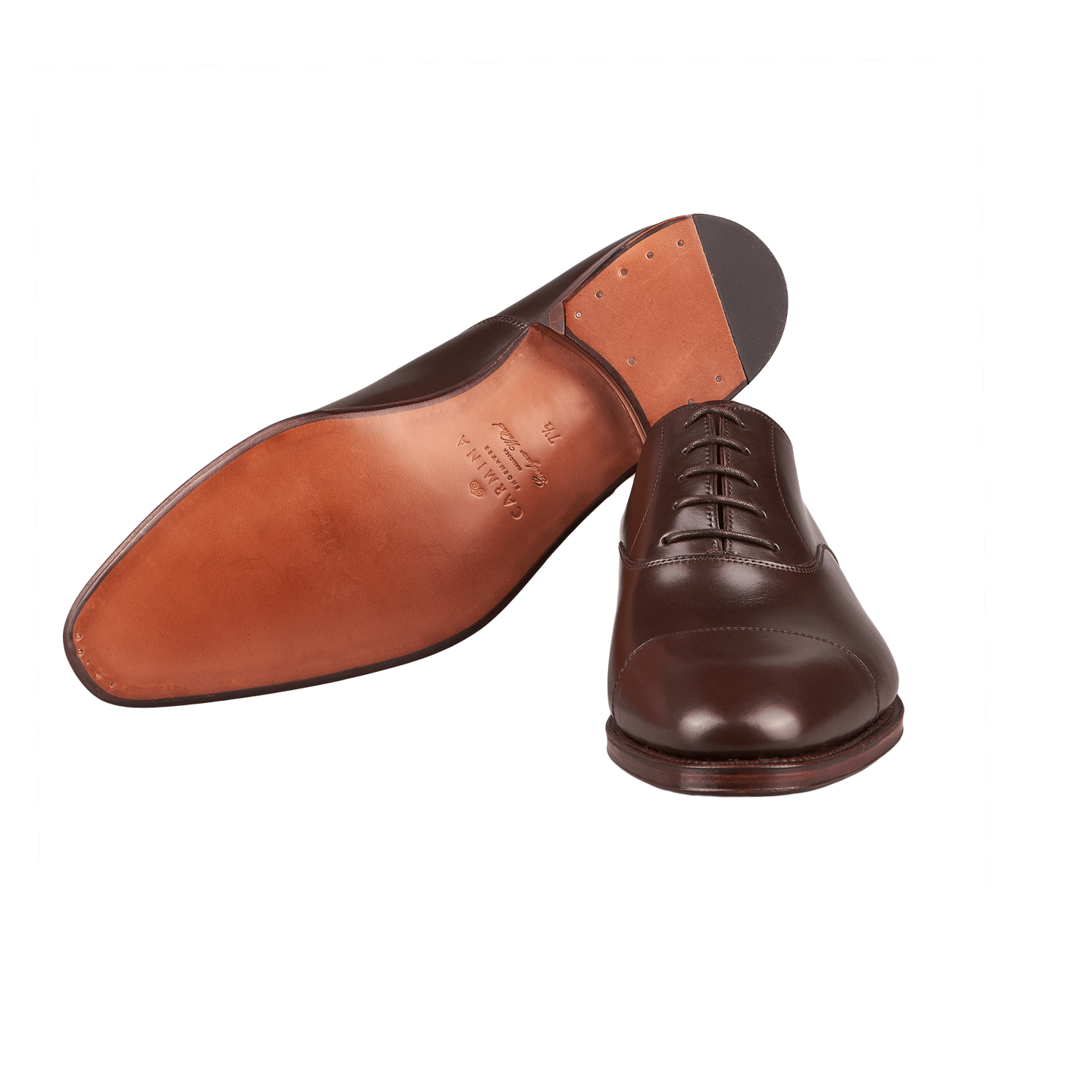 Brown Calf Rain Captoe Oxford Shoes