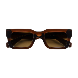 A pair of Chimi Model 05 Brown Gradient Lenses Sunglasses 48mm with premium Italian acetate on a white background.