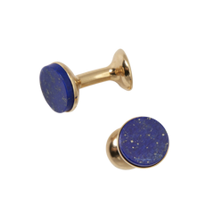 Codis Maya Gold Plated Lapis Lazuli Bow Cufflinks