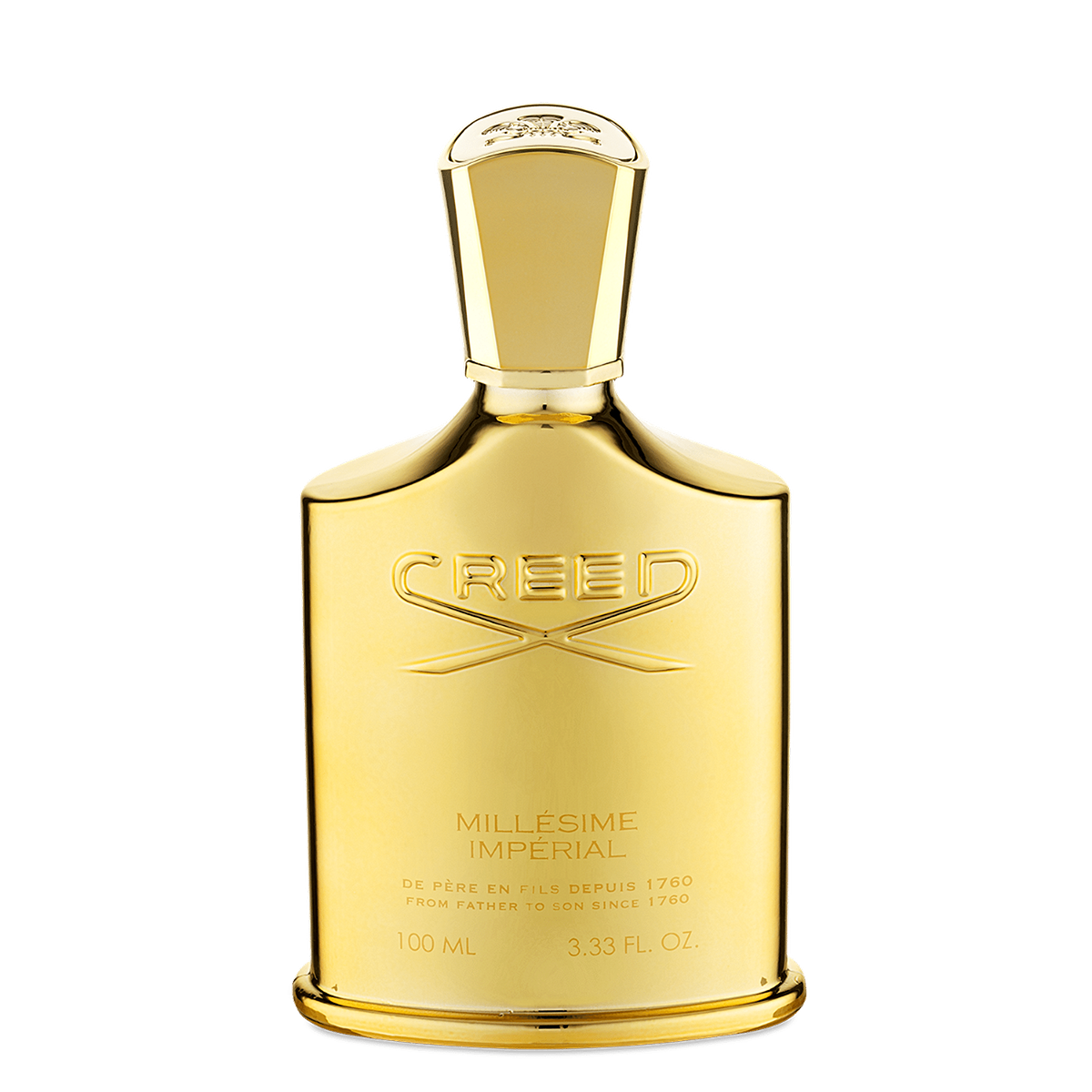 A Millesime Imperial 100ml bottle of Creed signature perfume on a white background.