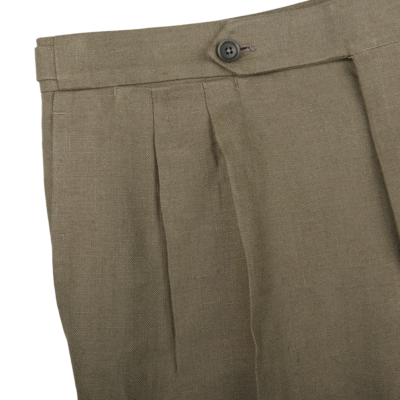 De Petrillo Green Irish Linen Modello B Trousers Edge