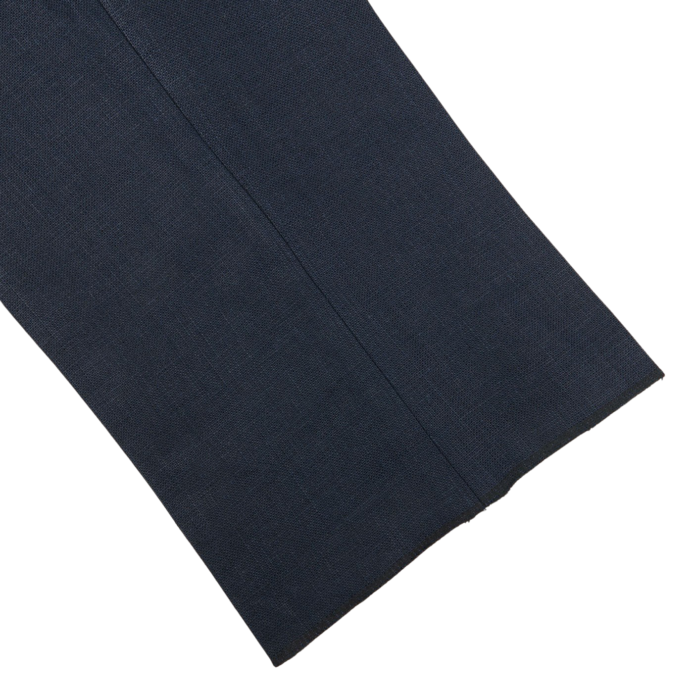 De Petrillo Navy Blue Irish Linen Modello B Trousers Cuff