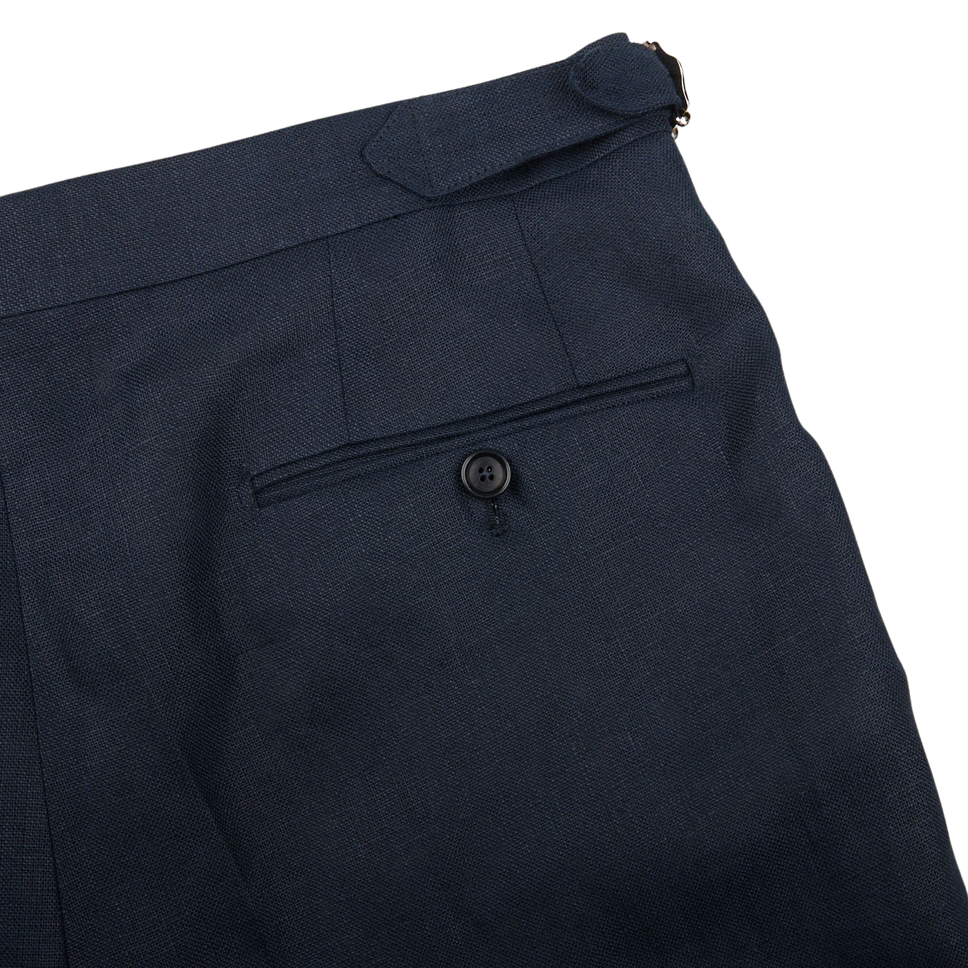 De Petrillo Navy Blue Irish Linen Modello B Trousers Pocket