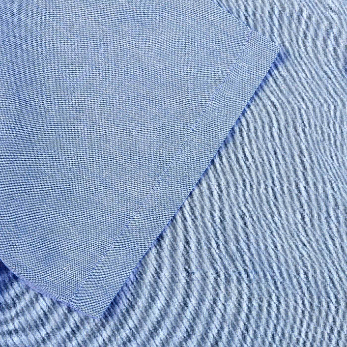 Derek Rose Batiste Blue Amalfi Cotton Short Pyjamas Cuff