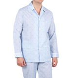 Derek Rose Blue Bee Motif Cotton Classic Fit Pyjamas Front