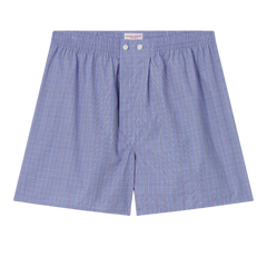 Derek Rose Blue Checked Cotton Classic Fit Boxers Feature