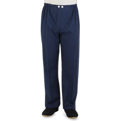 Derek Rose Blue Piped Cotton Classic Fit Pyjamas Front