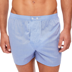 Derek Rose Light Blue Cotton Classic Fit Boxers Front