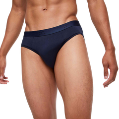 Derek Rose Navy Pima Cotton Stretch Mid Briefs Front