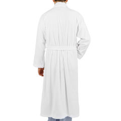 Derek Rose White Cotton Velour Towelling Gown Back