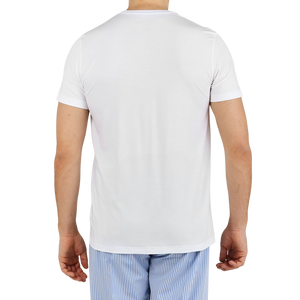 Derek Rose White Micro Modal Stretch T-shirt Back