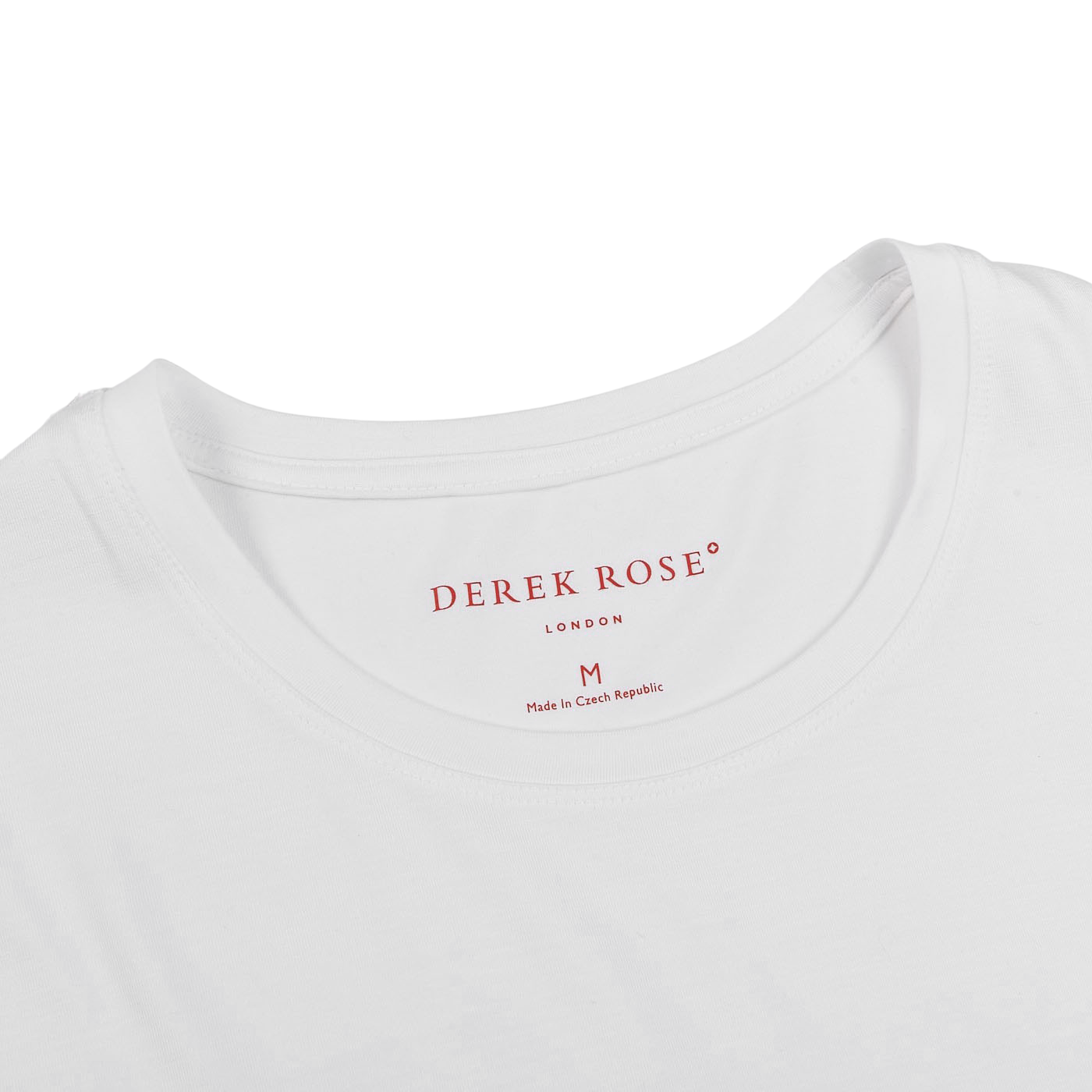 Derek Rose White Micro Modal Stretch T-shirt Collar