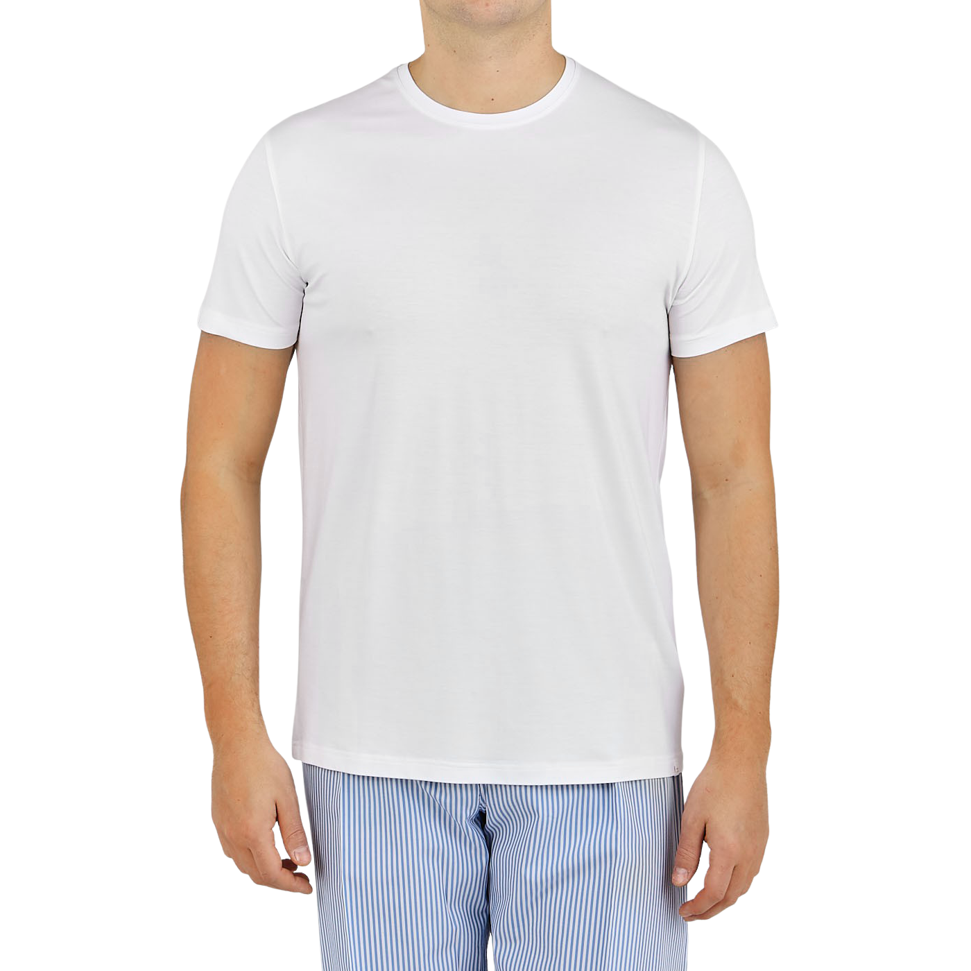 Derek Rose White Micro Modal Stretch T-shirt Front