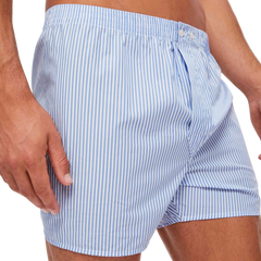 Derek Rose White Striped Cotton Classic Fit Boxers Front