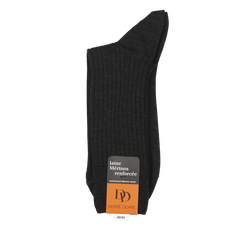 Doré Doré Anthracite Grey Merino Wool Ribbed Socks Feature