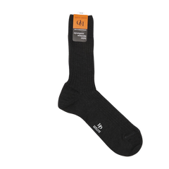 Doré Doré Anthracite Grey Merino Wool Ribbed Socks Front