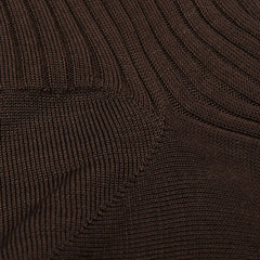 Doré Doré Café Brown Cotton Fil d'Ècosse Ribbed Socks Fabric