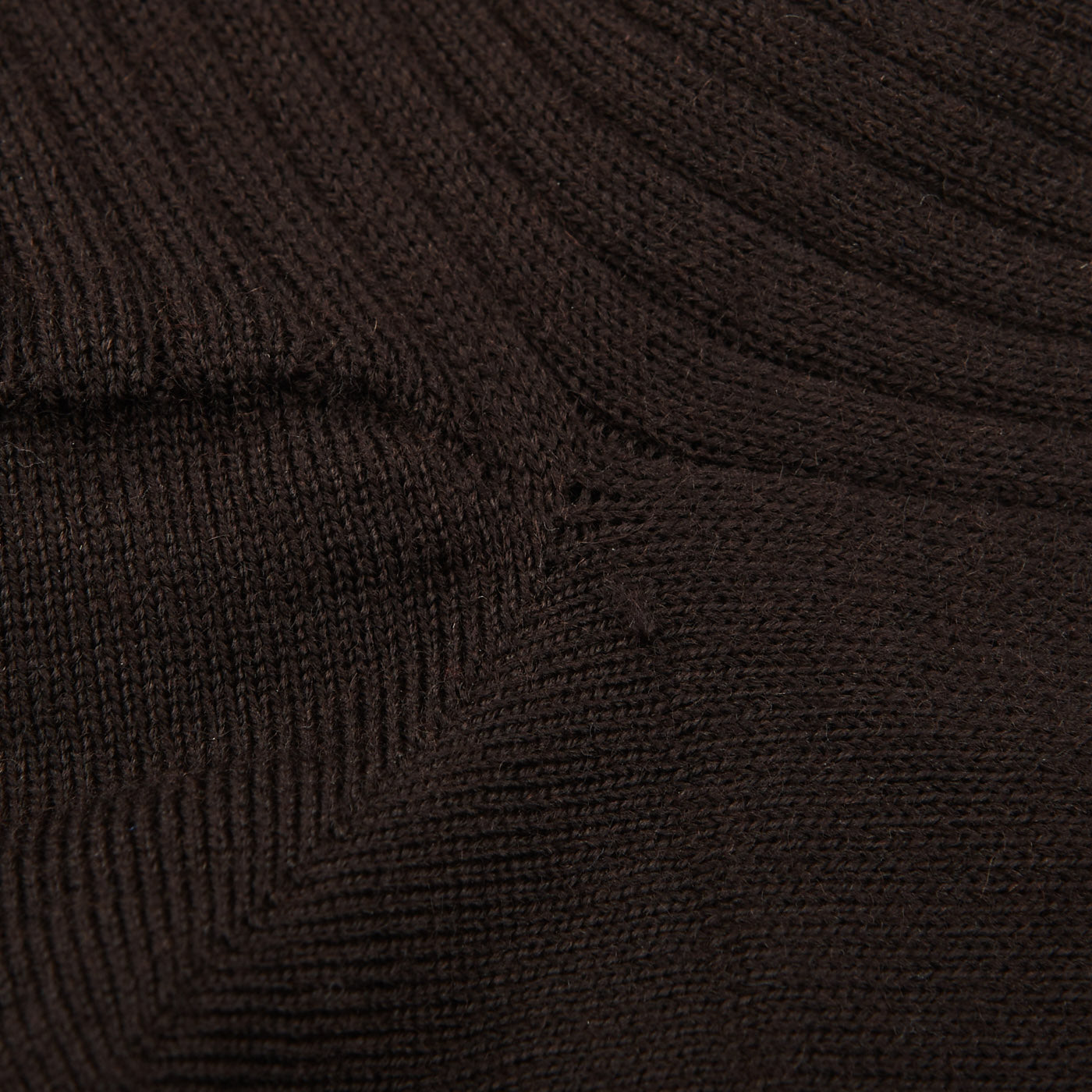 Doré Doré Chocolate Brown Merino Wool Ribbed Socks Fabric