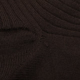 Doré Doré Chocolate Brown Merino Wool Ribbed Socks Fabric