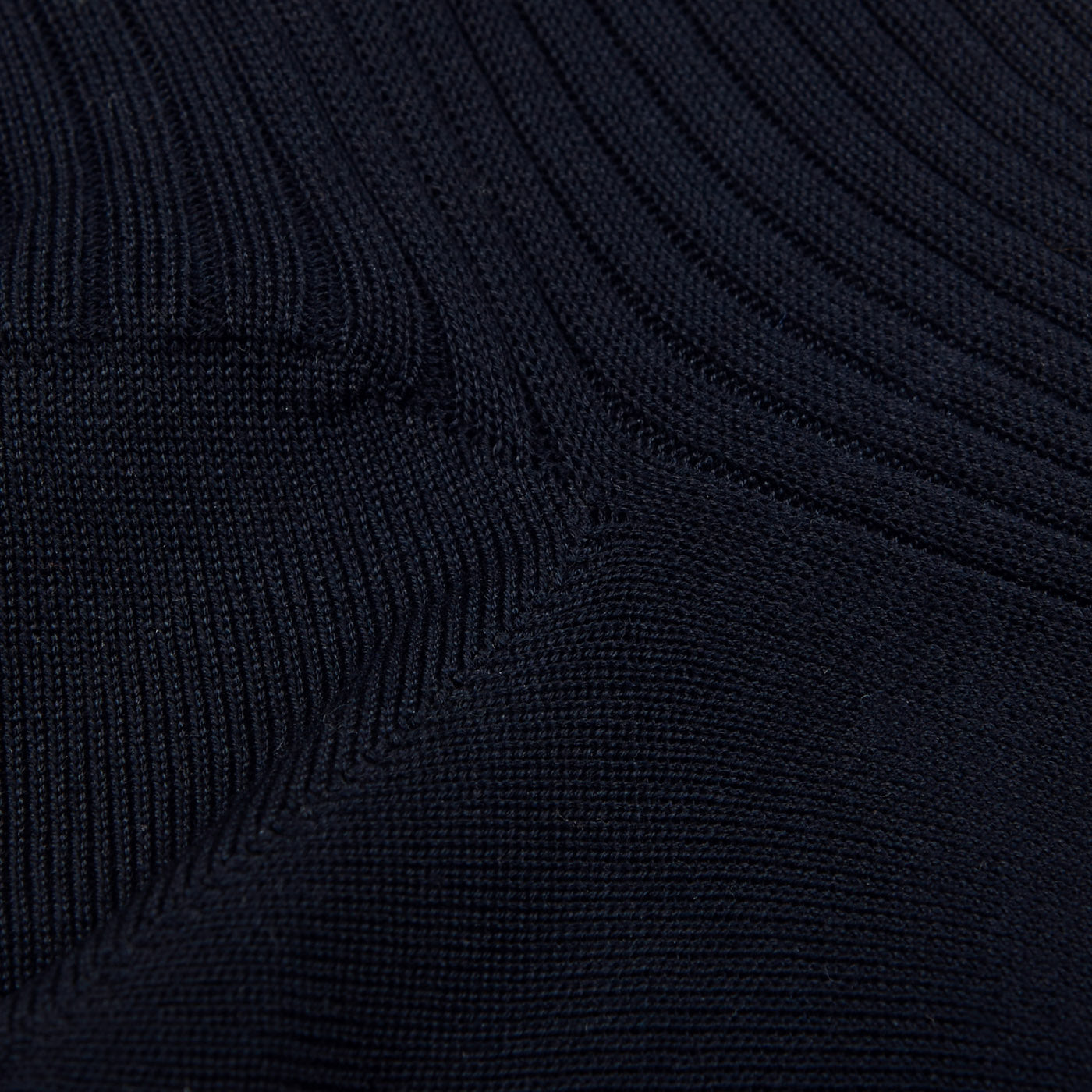 Doré Doré Marine Blue Cotton Fil d'Ècosse Ribbed Socks Fabric