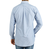 Drake's Blue Classic Pinpoint Cotton Oxford BD Shirt Back