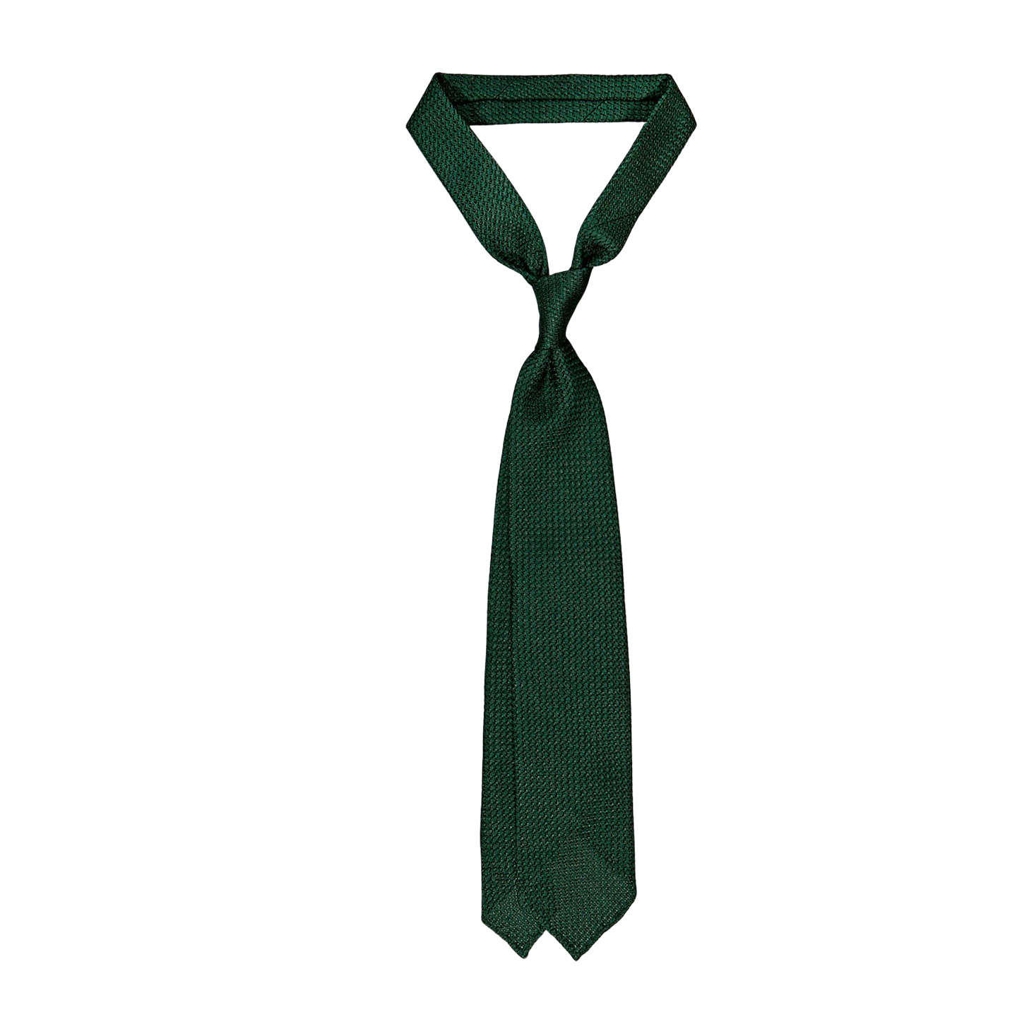 Drake's Green Handrolled Large Knot Grenadine Tie Feature