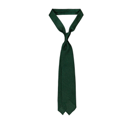 Drake's Green Handrolled Large Knot Grenadine Tie Feature