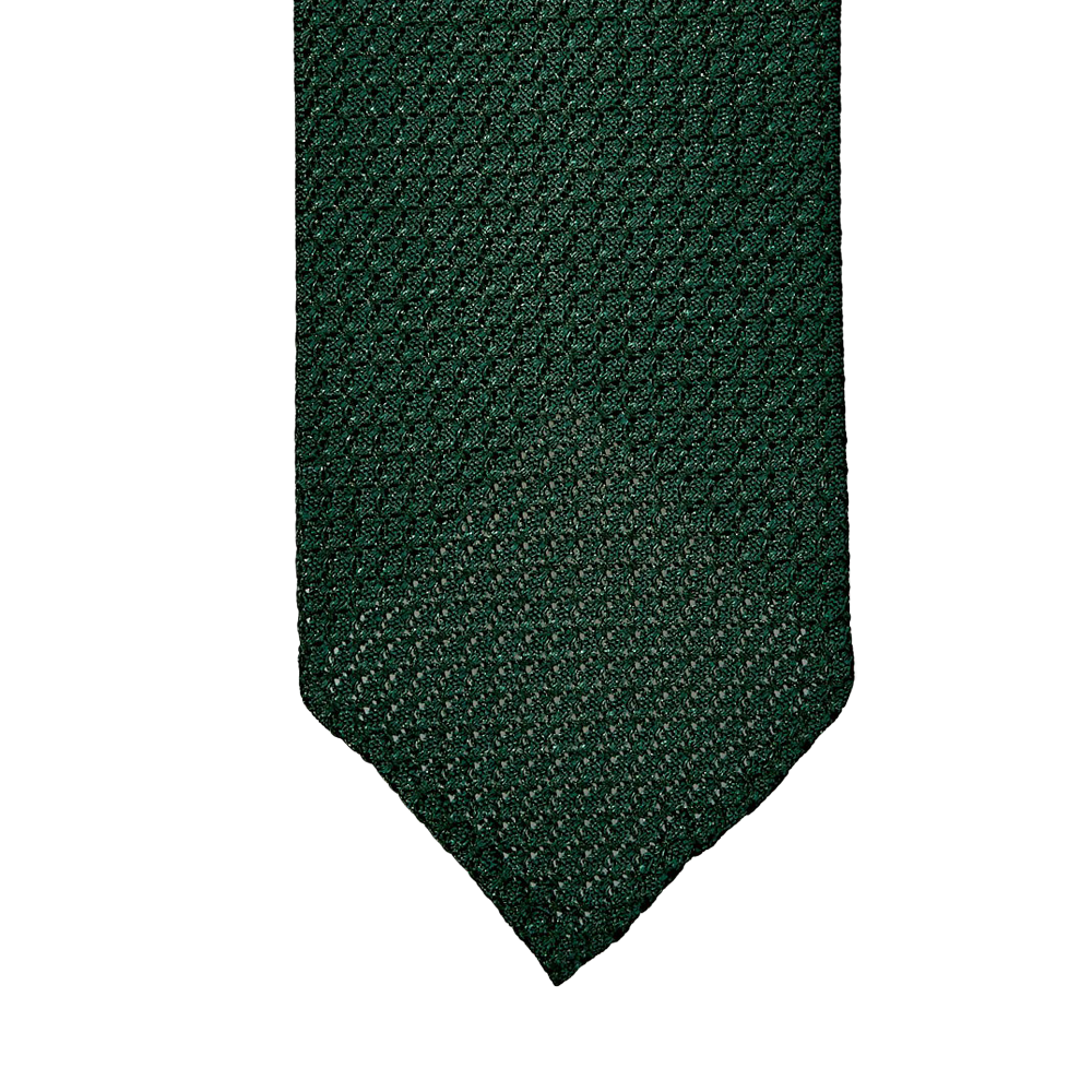 Drake's Green Handrolled Large Knot Grenadine Tie Tip