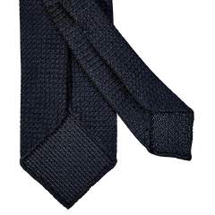 Drake's Navy Handrolled Large Knot Grenadine Tie Back