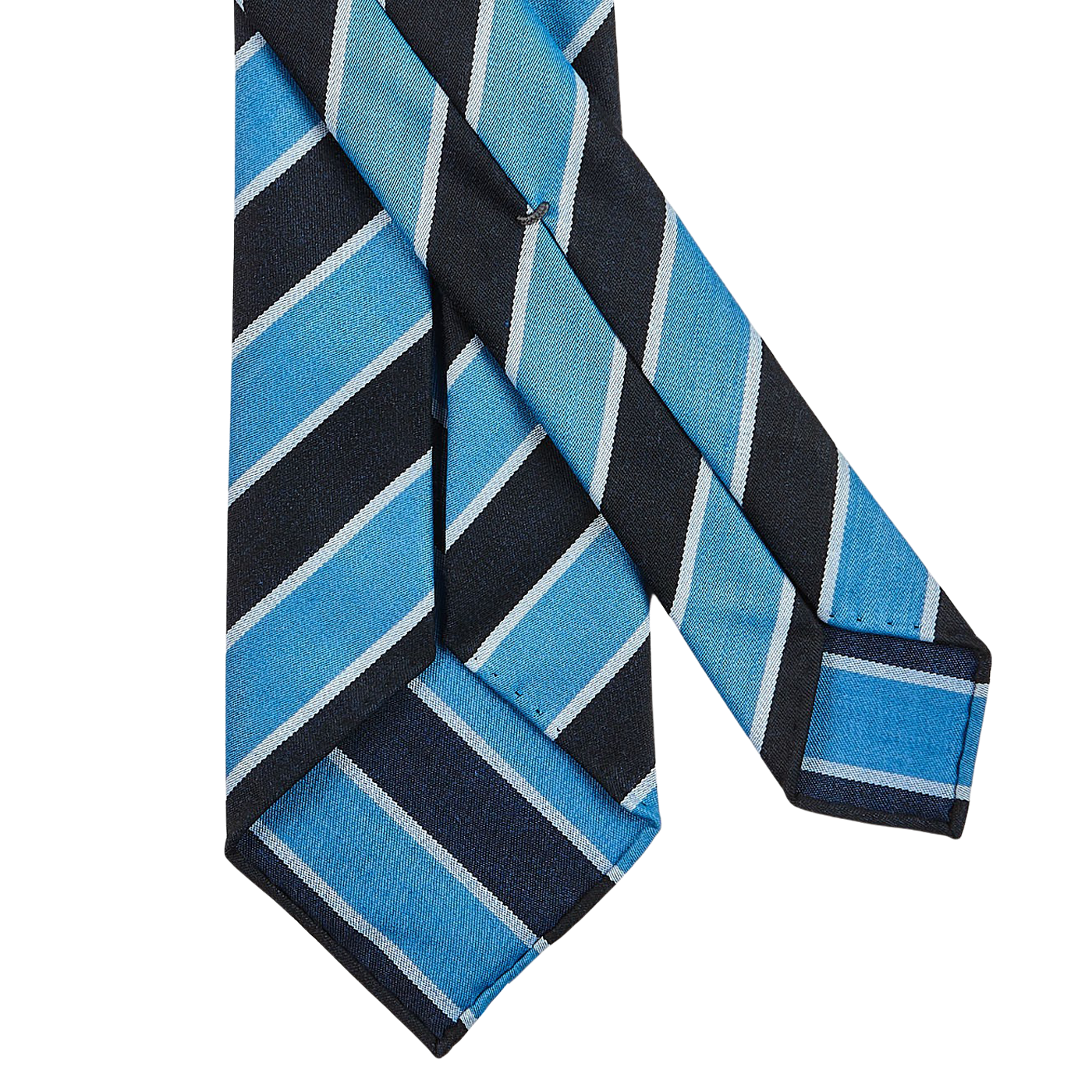 Dreaming Of Monday Light Blue Regimental 7-Fold Wool Tie Back