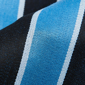 Dreaming Of Monday Light Blue Regimental 7-Fold Wool Tie Fabric