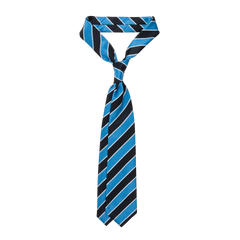 Dreaming Of Monday Light Blue Regimental 7-Fold Wool Tie Feature