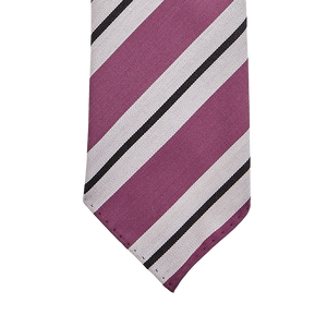 Dreaming Of Monday Purple Regimental 7-Fold Wool Tie Tip