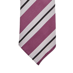 Dreaming Of Monday Purple Regimental 7-Fold Wool Tie Tip