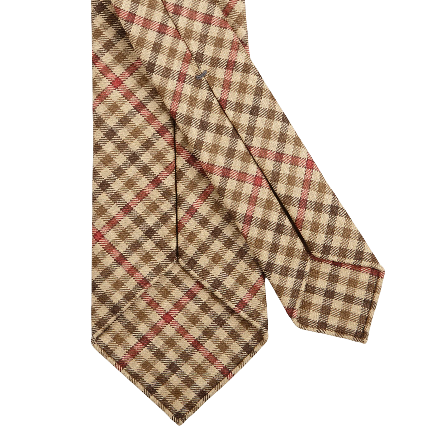Dreaming of Monday Beige Guarded Gunclub Checked 7-Fold Wool Tie Back