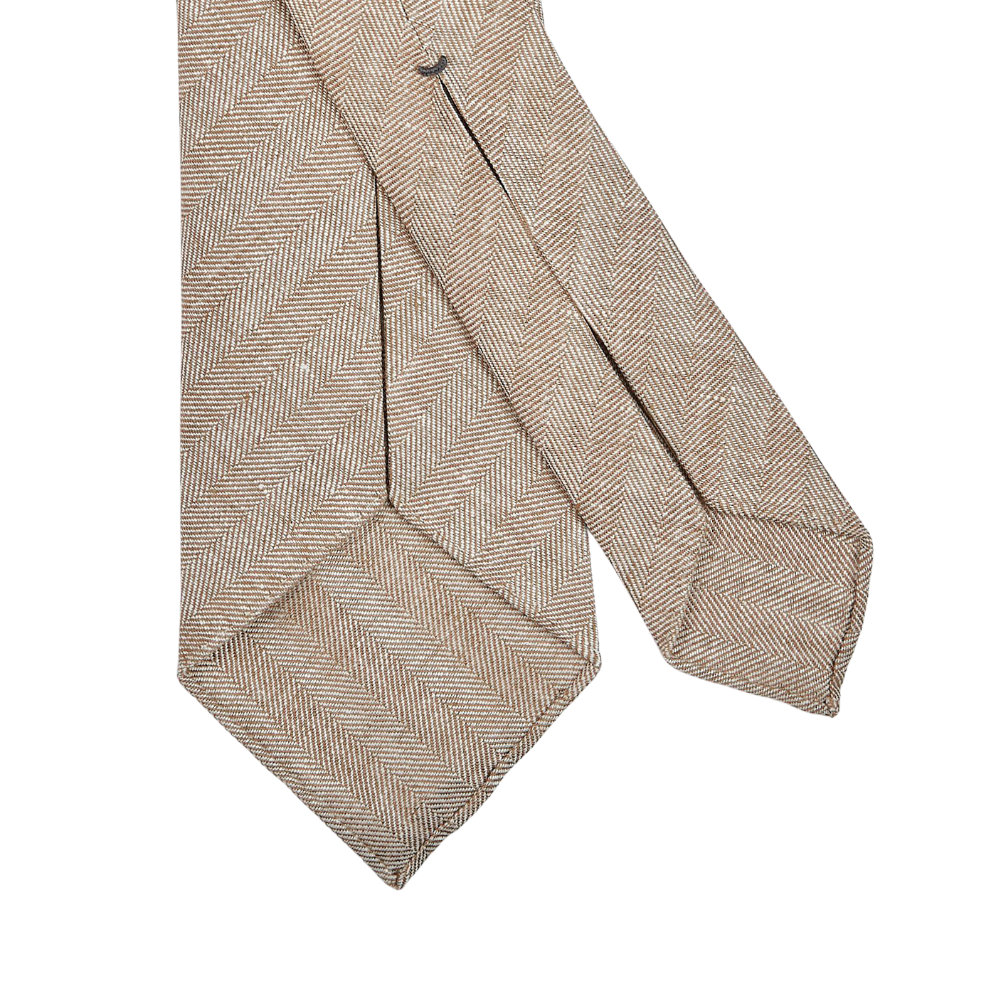 Dreaming of Monday Beige Herringbone 7-Fold Irish Linen Tie Back
