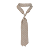 Dreaming of Monday Beige Herringbone 7-Fold Irish Linen Tie Feature