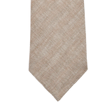 Dreaming of Monday Beige Herringbone 7-Fold Irish Linen Tie Tip