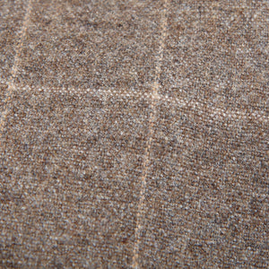 Dreaming of Monday Beige Windowpane 7-Fold Vintage Wool Flannel Tie Fabric