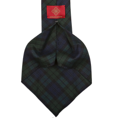 Dreaming of Monday Black Watch Tartan 7-Fold Wool Tie Open