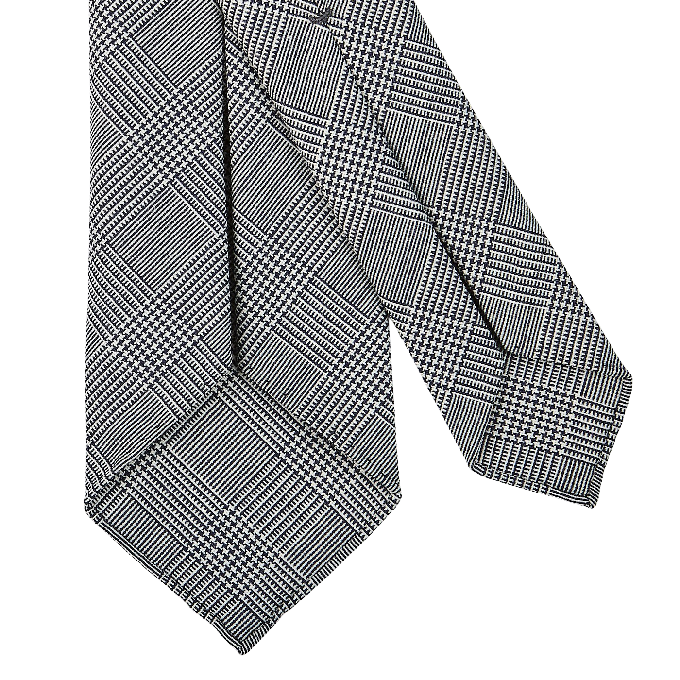 Dreaming of Monday Blue Glen Plaid 7-Fold High Twist Wool Tie Back