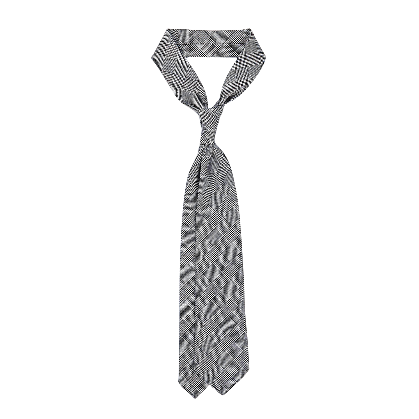 Dreaming of Monday Blue Glen Plaid 7-Fold High Twist Wool Tie Feature