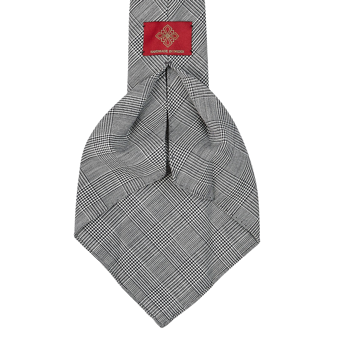 Dreaming of Monday Blue Glen Plaid 7-Fold High Twist Wool Tie Open