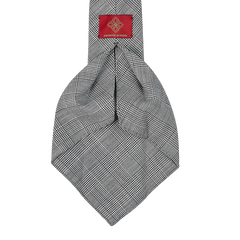 Dreaming of Monday Blue Glen Plaid 7-Fold High Twist Wool Tie Open